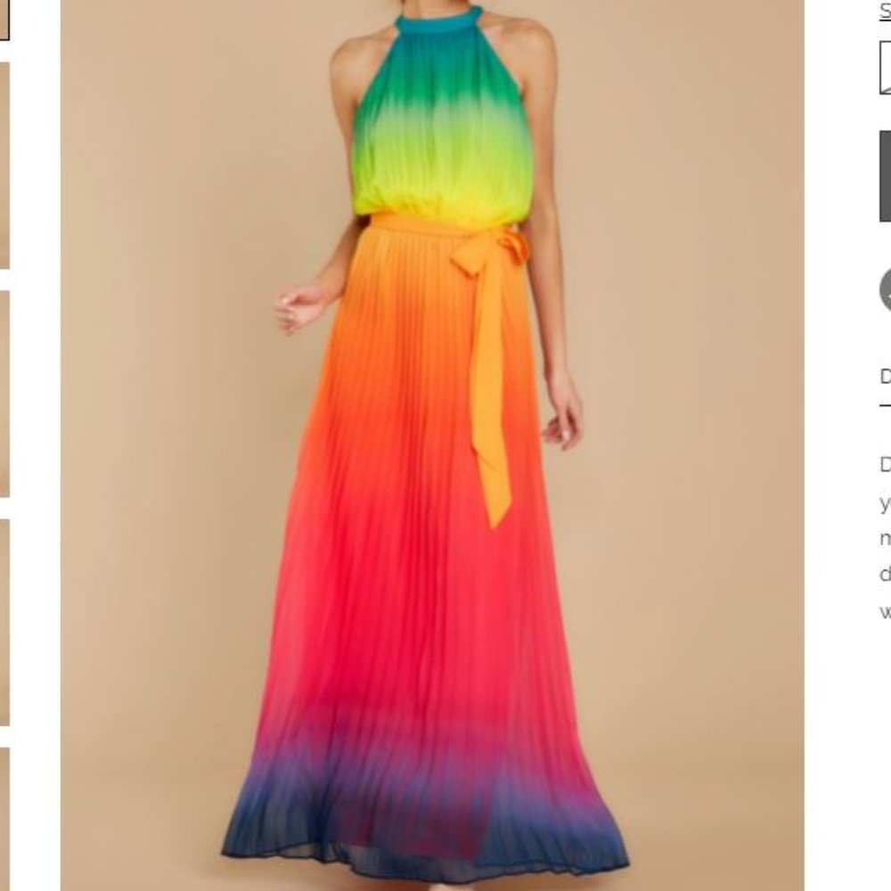 Rainbow Colorful Maxi Dress